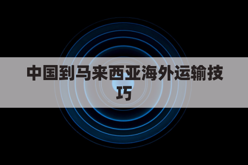 中国到马来西亚海外运输技巧(中国运东西到马来西亚)