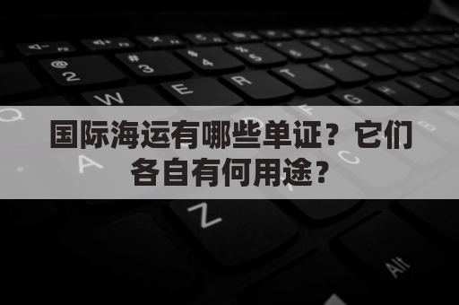 国际海运有哪些单证？它们各自有何用途？