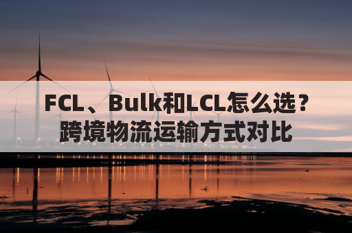 FCL、Bulk和LCL怎么选？跨境物流运输方式对比