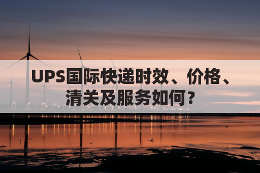UPS国际快递时效、价格、清关及服务如何？