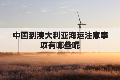 中国到澳大利亚海运注意事项有哪些呢(中国到澳大利亚的海运航线)
