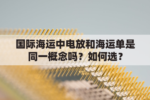 国际海运中电放和海运单是同一概念吗？如何选？