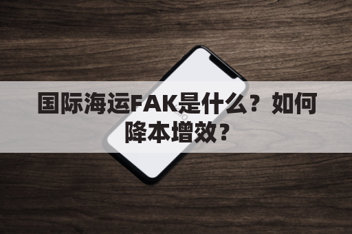 国际海运FAK是什么？如何降本增效？