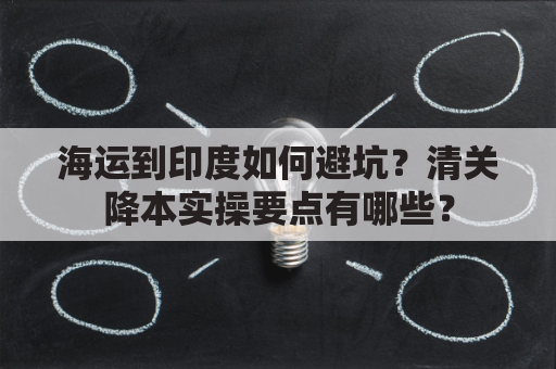 海运到印度如何避坑？清关降本实操要点有哪些？