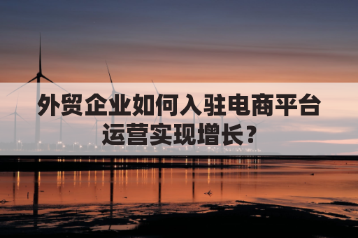 外贸企业如何入驻电商平台运营实现增长？