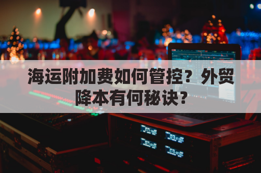 海运附加费如何管控？外贸降本有何秘诀？