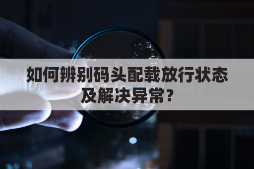 如何辨别码头配载放行状态及解决异常？