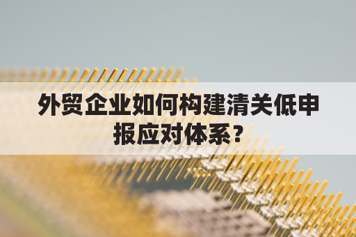 外贸企业如何构建清关低申报应对体系？