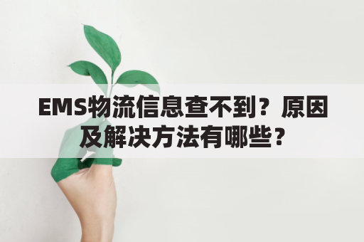 EMS物流信息查不到？原因及解决方法有哪些？