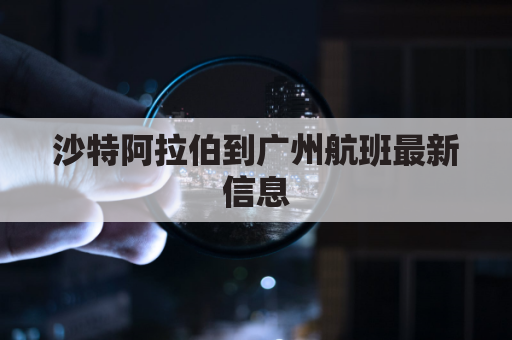 沙特阿拉伯到广州航班最新信息(沙特阿拉伯飞广州的航班被熔断了吗)