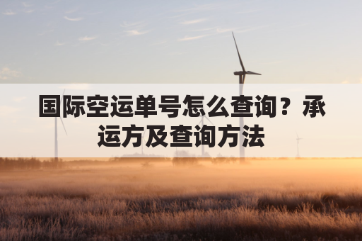 国际空运单号怎么查询?承运方及查询方法