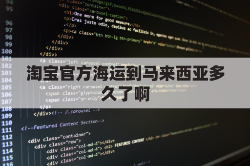 淘宝官方海运到马来西亚多久了啊(淘宝发货到马来西亚)