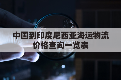 中国到印度尼西亚海运物流价格查询一览表(中国到印度尼西亚海运费)