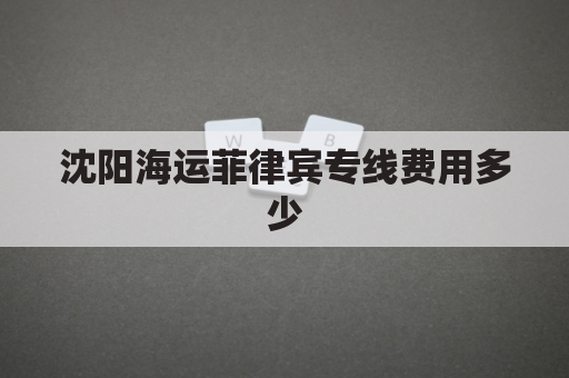 沈阳海运菲律宾专线费用多少(沈阳海运菲律宾专线费用多少钱)