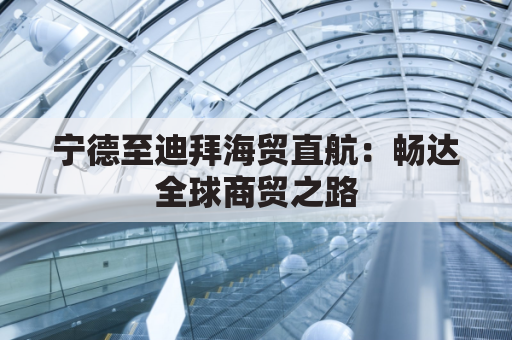 宁德至迪拜海贸直航:畅达全球商贸之路