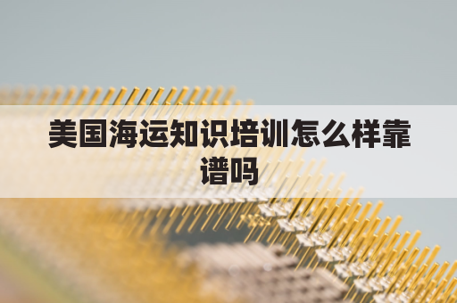 美国海运知识培训怎么样靠谱吗(美国海运物流)