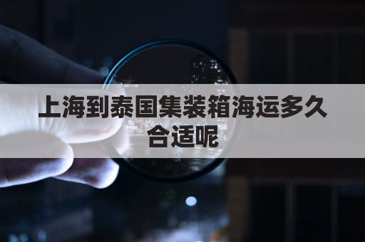 上海到泰国集装箱海运多久合适呢(上海到泰国海运要几天)